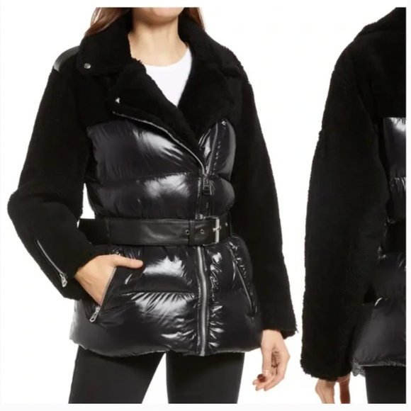 Mackage Rune Sherpa Moto Down Puffer Jacket L - Picture 3 of 9